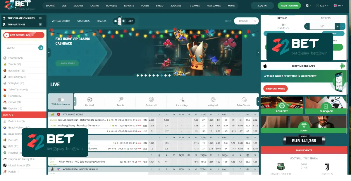 22Bet corredor de apuestas